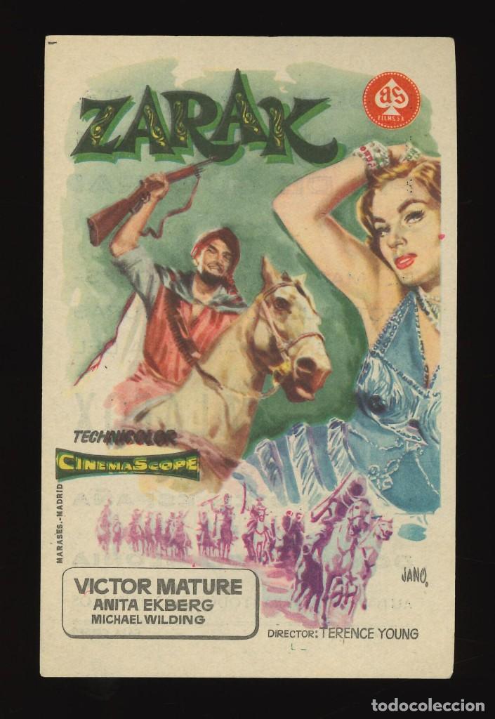 Cine: ZARAK / PROGRAMA DE CINE CON PUBLICIDAD EN TRASERA (AVENTURAS) - Foto 1