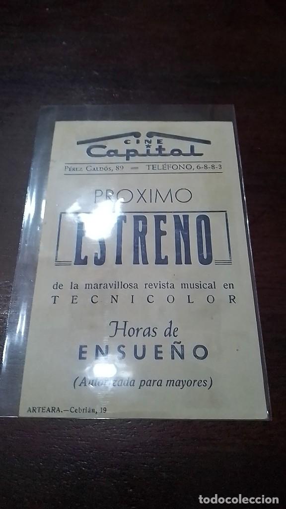 Cine: PROGRAMA O FOLLETO DE MANO DE CINE horas de ensue&ntilde;o - Foto 2