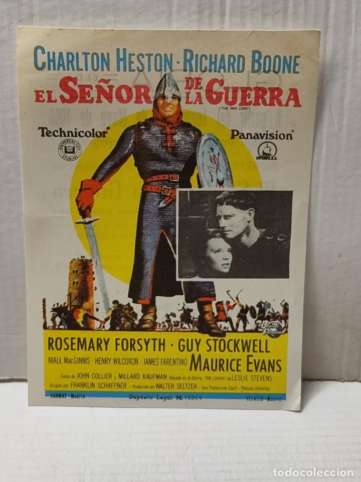 Cine: Folleto/Programa de Cine - EL SE&Ntilde;OR DE LA GUERRA -Cines Gloria 1966 - Foto 1