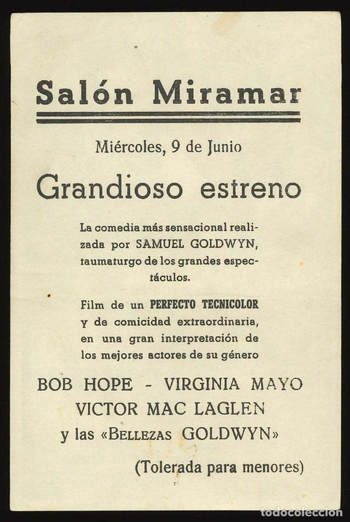 Cine: LA PRINCESA Y EL PIRATA / PROGRAMA DE CINE CON PUBLICIDAD EN TRASERA (PIRATAS) - Foto 2