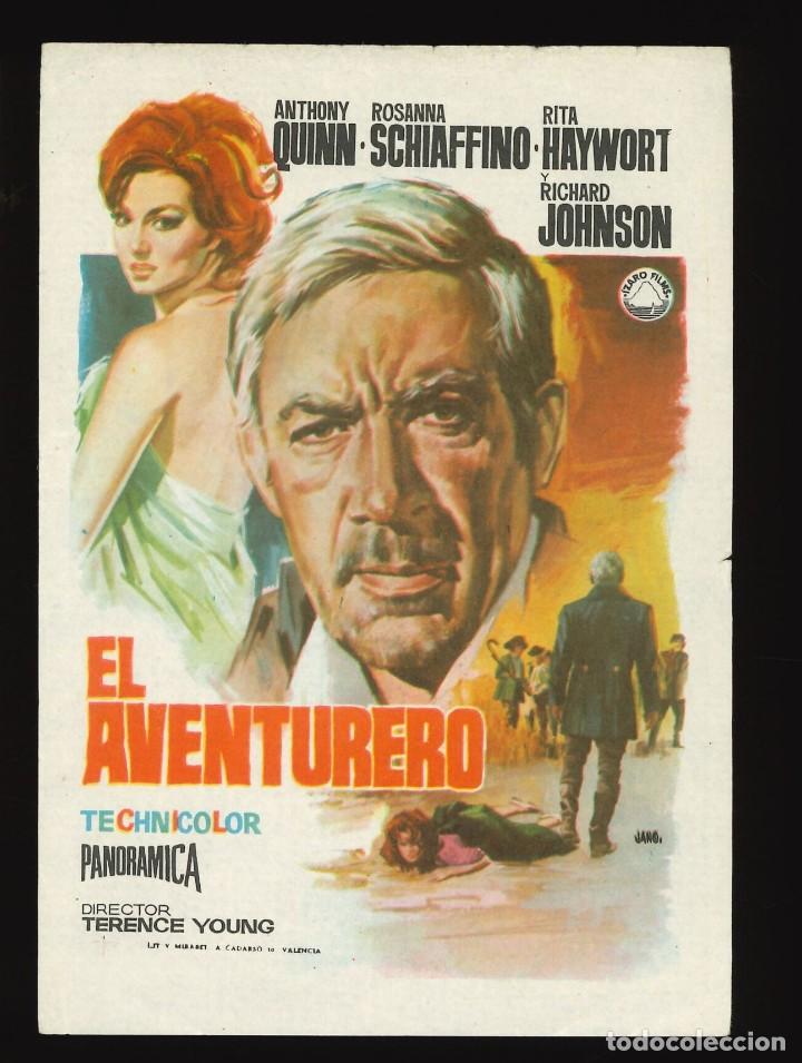 Cine: EL AVENTURERO / PROGRAMA DE CINE CON PUBLICIDAD EN TRASERA (AVENTURAS) - Foto 1
