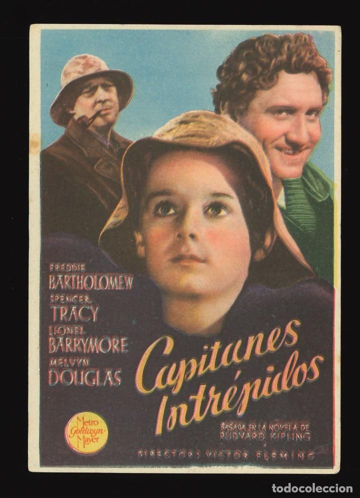 Cine: CAPITANES INTR&Eacute;PIDOS (VERTICAL-MODELO A) / PROGRAMA DE CINE CON PUBLICIDAD EN TRASERA (AVENTURAS) - Foto 1
