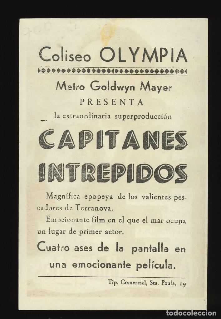 Cine: CAPITANES INTR&Eacute;PIDOS (VERTICAL-MODELO B) / PROGRAMA DE CINE CON PUBLICIDAD EN TRASERA (AVENTURAS) - Foto 2