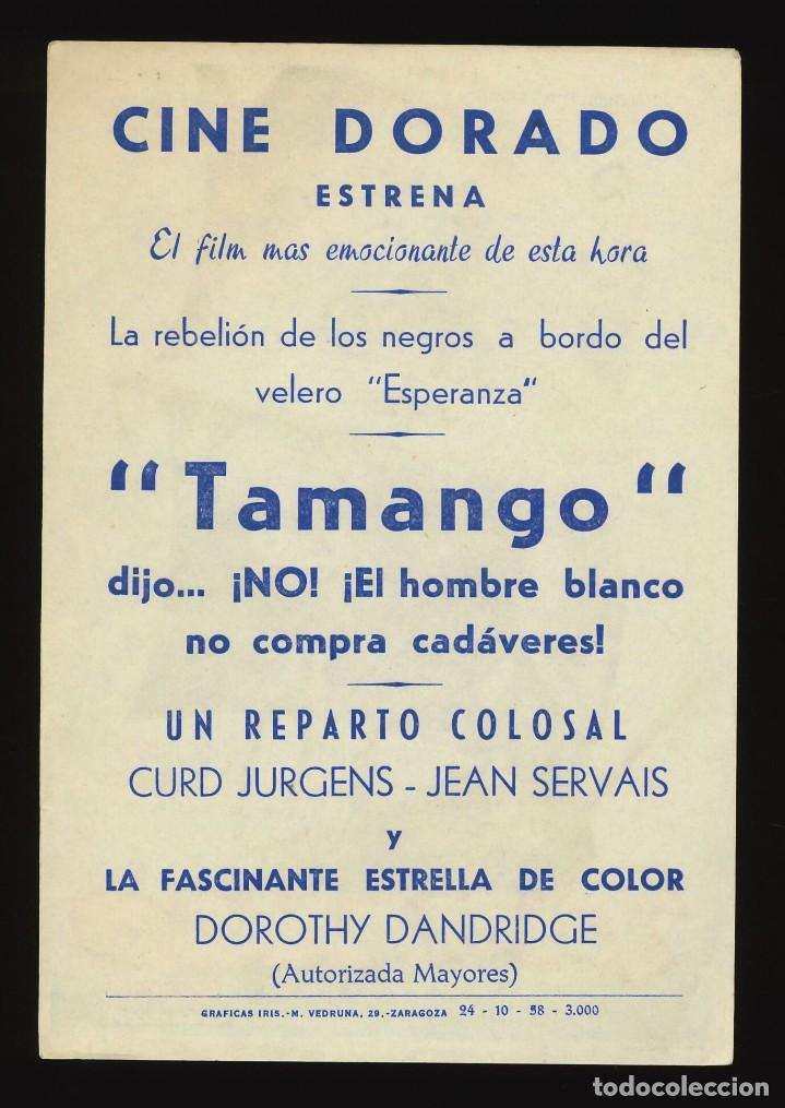 Cine: TAMANGO / PROGRAMA DE CINE CON PUBLICIDAD EN TRASERA (AVENTURAS) - Foto 2