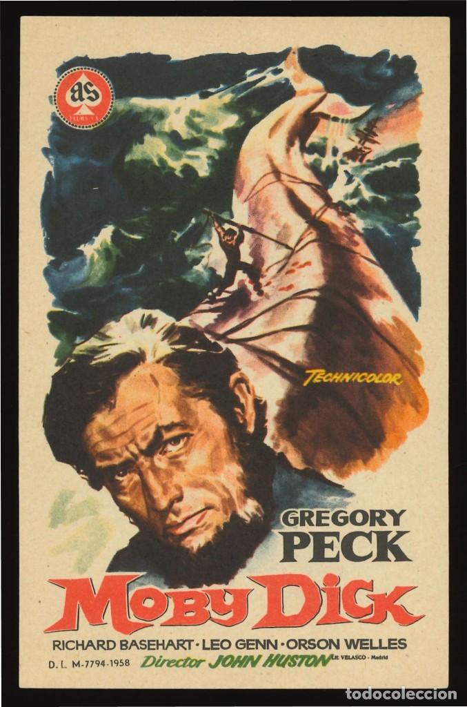 Cine: MOBY DICK / PROGRAMA DE CINE CON PUBLICIDAD EN TRASERA (AVENTURAS) - Foto 1