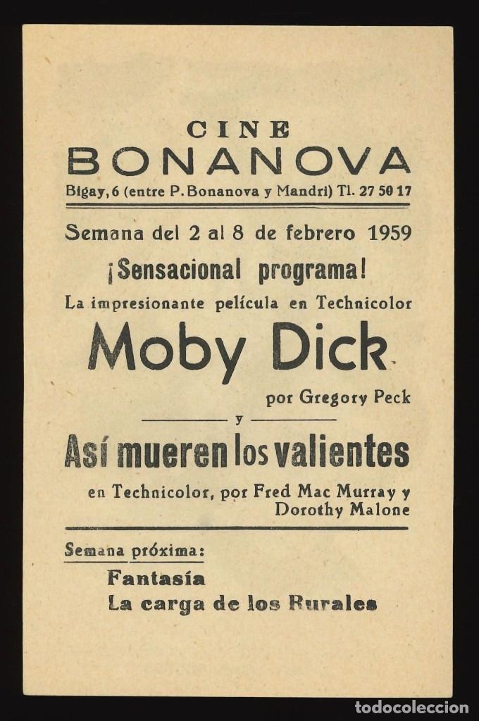 Cine: MOBY DICK / PROGRAMA DE CINE CON PUBLICIDAD EN TRASERA (AVENTURAS) - Foto 2