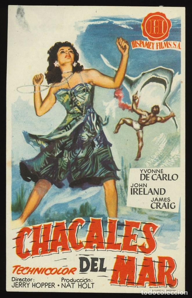 Cine: CHACALES DEL MAR / PROGRAMA DE CINE CON PUBLICIDAD EN TRASERA (AVENTURAS) - Foto 1