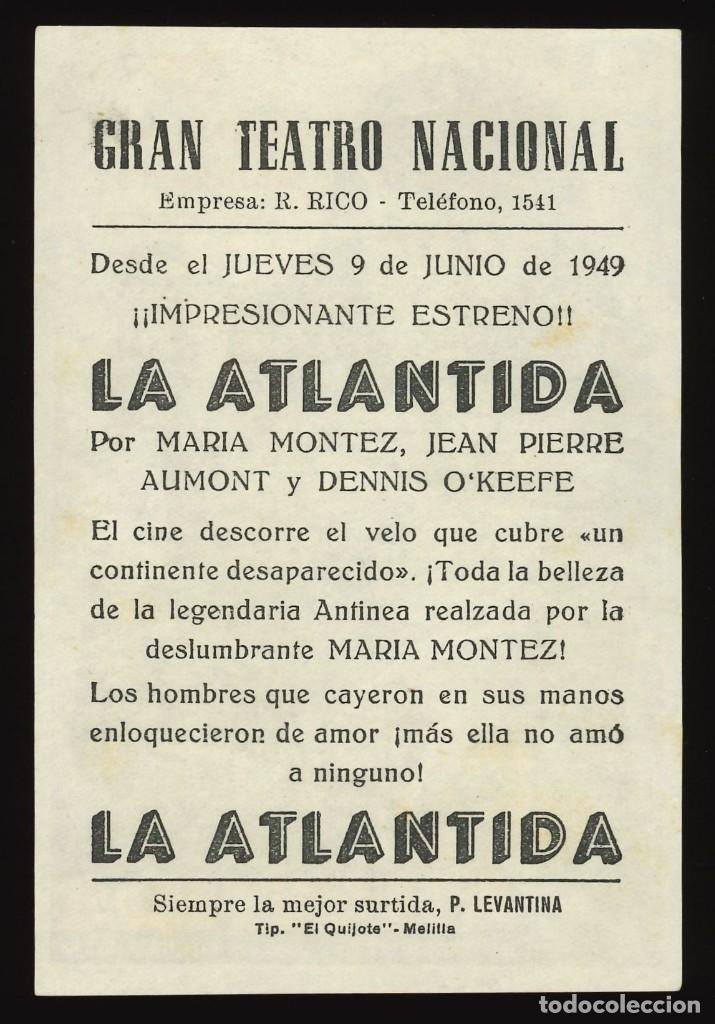 Cine: LA ATL&Aacute;NTIDA / PROGRAMA DE CINE CON PUBLICIDAD EN TRASERA (AVENTURAS) - Foto 2