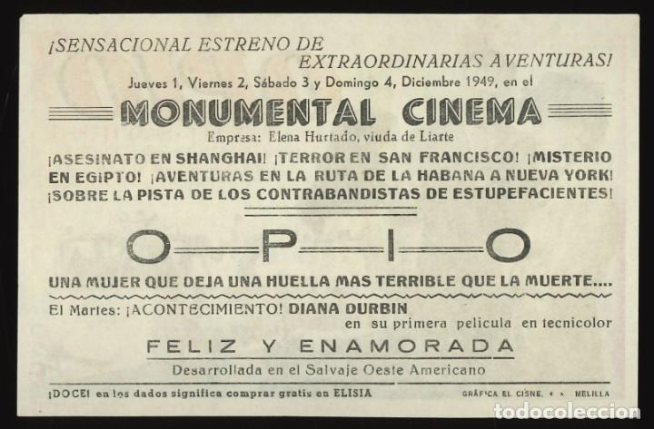 Cine: OPIO (MODELO A) / PROGRAMA DE CINE CON PUBLICIDAD EN TRASERA (AVENTURAS - Foto 2