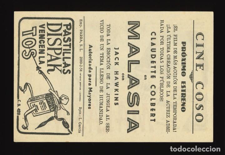 Cine: MALASIA / PROGRAMA DE CINE CON PUBLICIDAD EN TRASERA (AVENTURAS) - Foto 2