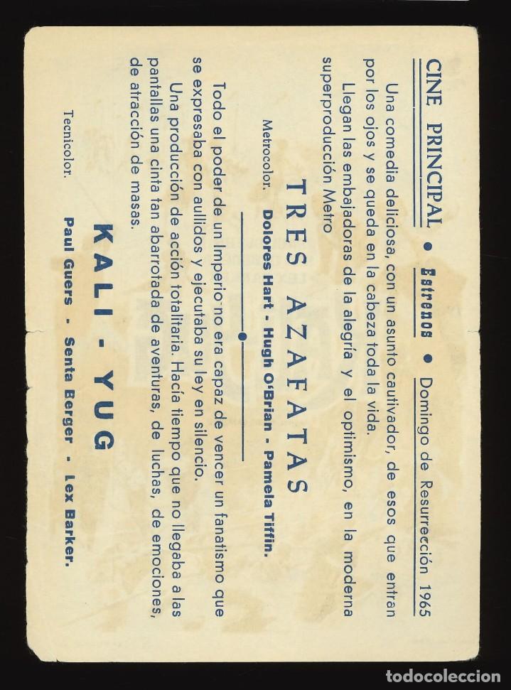 Cine: KALI-YUG / PROGRAMA DE CINE CON PUBLICIDAD EN TRASERA (AVENTURAS) - Foto 2