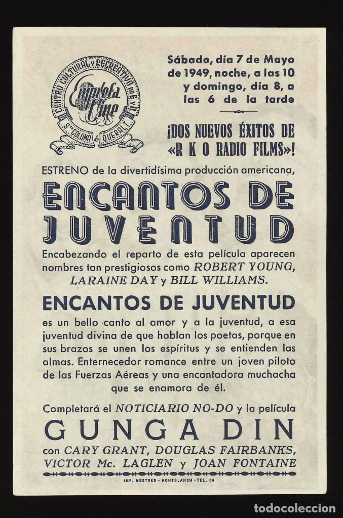 Cine: GUNGA DIN / PROGRAMA DE CINE CON PUBLICIDAD EN TRASERA (AVENTURAS) - Foto 2