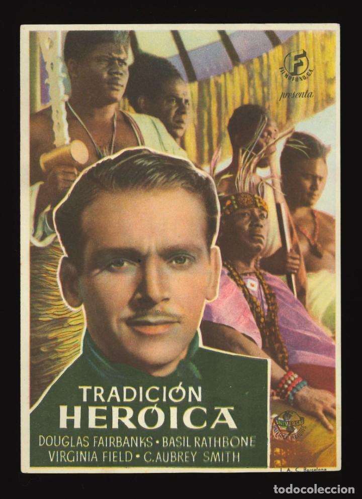 Cine: TRADICI&Oacute;N HER&Oacute;ICA / PROGRAMA DE CINE CON PUBLICIDAD EN TRASERA (AVENTURAS) - Foto 1