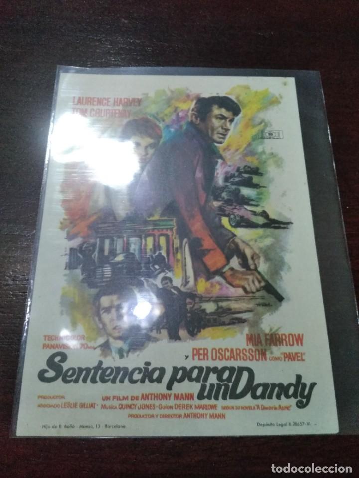 Cine: PROGRAMA O FOLLETO DE MANO DE CINE sentencia para un dandy - Foto 1