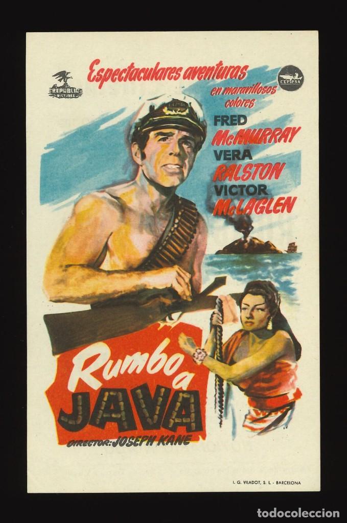Cine: RUMBO A JAVA / PROGRAMA DE CINE CON PUBLICIDAD EN TRASERA (AVENTURAS) - Foto 1
