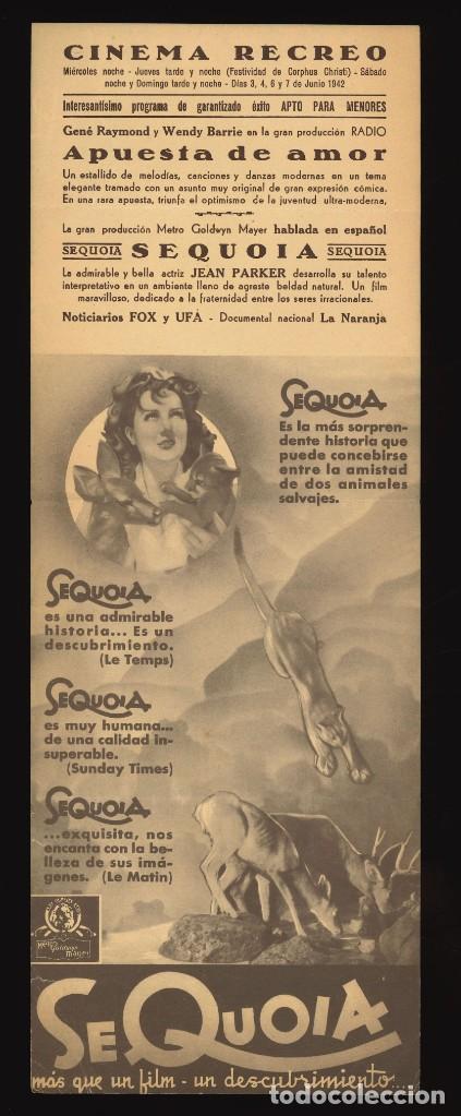 Cine: SEQUOIA / PROGRAMA DE CINE DOBLE CON PUBLICIDAD EN TRASERA (AVENTURAS) - Foto 3