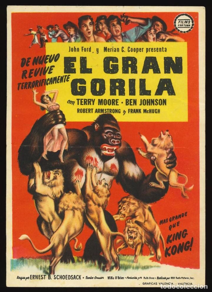 Cine: EL GRAN GORILA / PROGRAMA DE CINE CON PUBLICIDAD EN TRASERA (AVENTURAS) - Foto 1