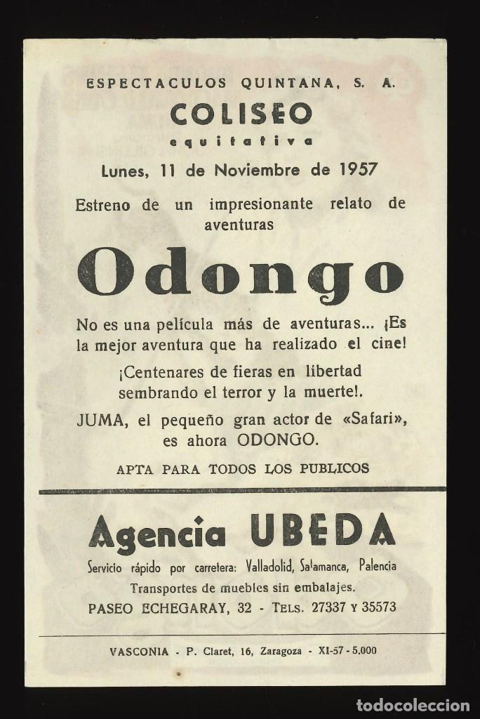 Cine: ODONGO / PROGRAMA DE CINE CON PUBLICIDAD EN TRASERA (AVENTURAS) - Foto 2