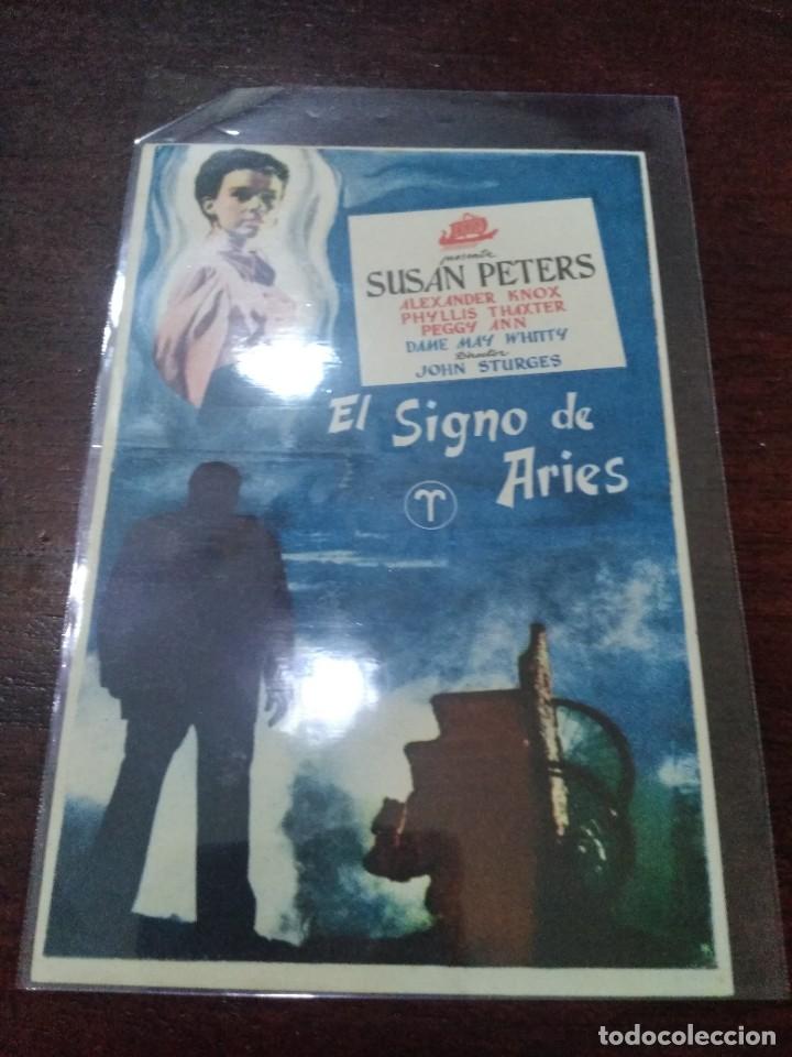 Cine: PROGRAMA O FOLLETO DE MANO DE CINE el signo de aries - Foto 1