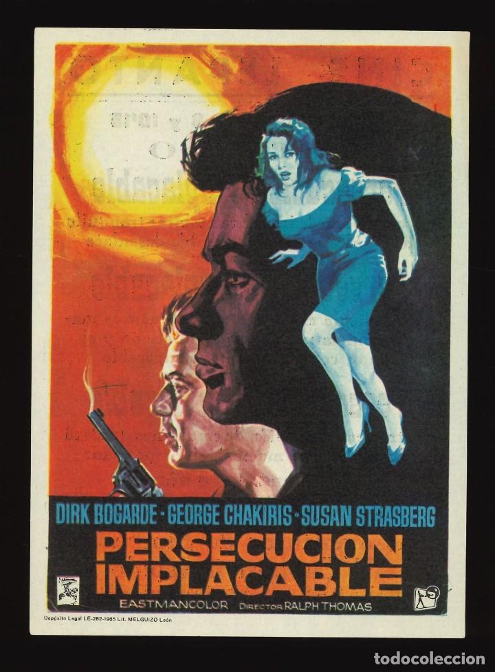 Cine: PERSECUCI&Oacute;N IMPLACABLE / PROGRAMA DE CINE CON PUBLICIDAD EN TRASERA (AVENTURAS - Foto 1