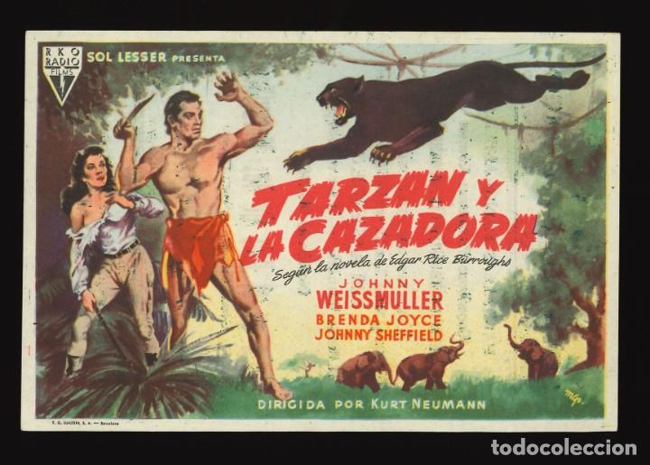 Cine: TARZ&Aacute;N Y LA CAZADORA / PROGRAMA DE CINE CON PUBLICIDAD EN TRASERA (AVENTURAS) - Foto 1