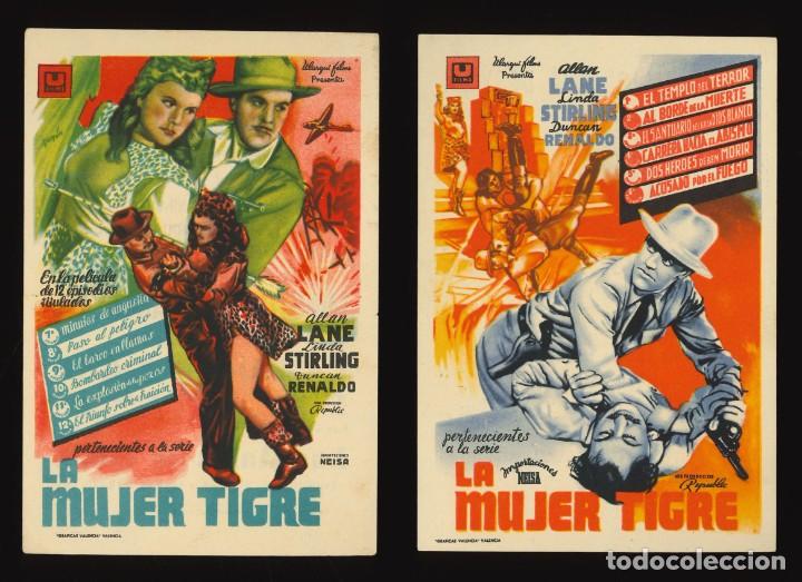  Foglietti di film di film antichi di cinema: LA MUJER TIGRE / 2 PROGRAMAS DE CINE - JORNADAS 1 a 12 (AVENTURAS)