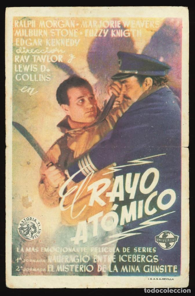 Cine: EL RAYO AT&Oacute;MICO / PROGRAMA DE CINE CON PUBLICIDAD EN TRASERA (AVENTURAS) - Foto 1