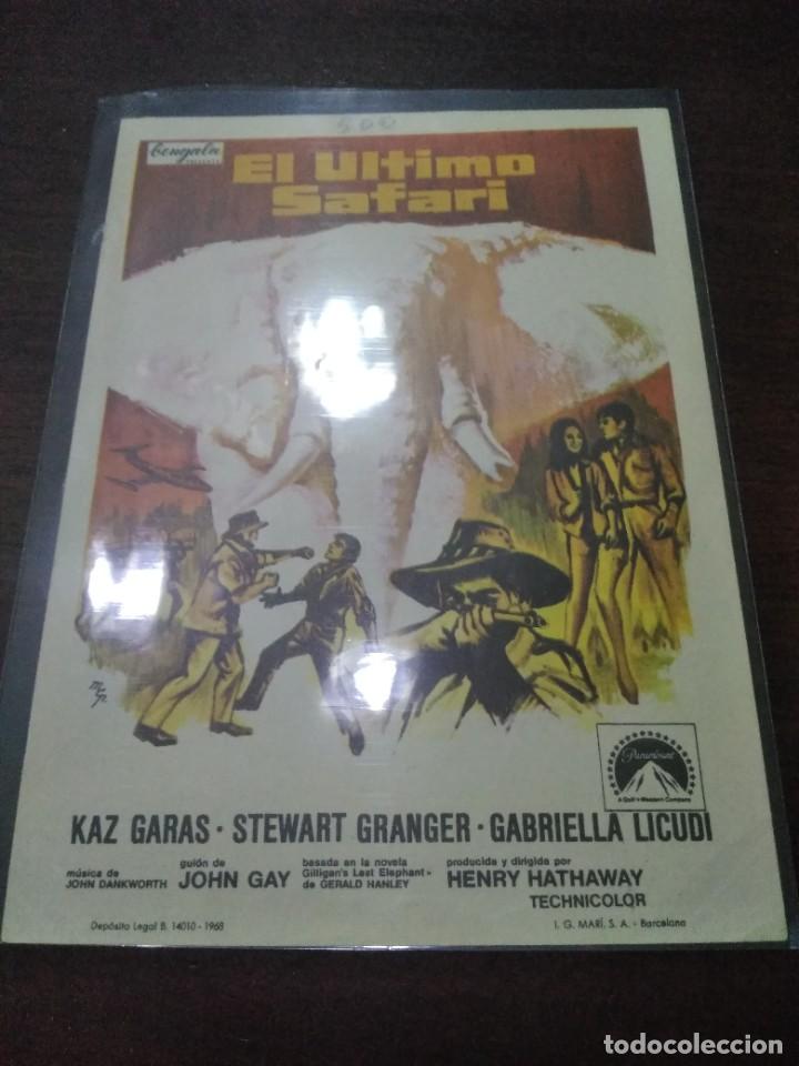 Cine: PROGRAMA O FOLLETO DE MANO DE CINE el &uacute;ltimo safari - Foto 1