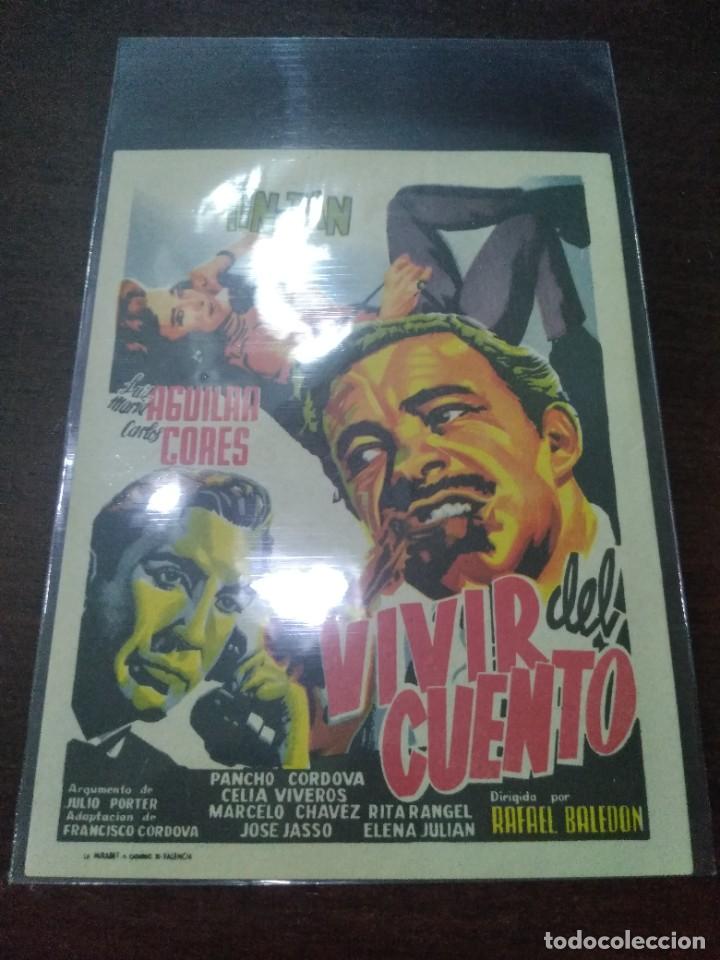 Cine: PROGRAMA O FOLLETO DE MANO DE CINE vivir del cuento - Foto 1