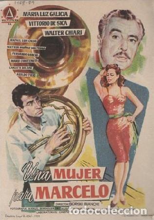 Folhetos de m&atilde;o de filmes antigos de cinema: PROGRAMA DE CINE: UNA MUJER PARA MARCELO PC-5912