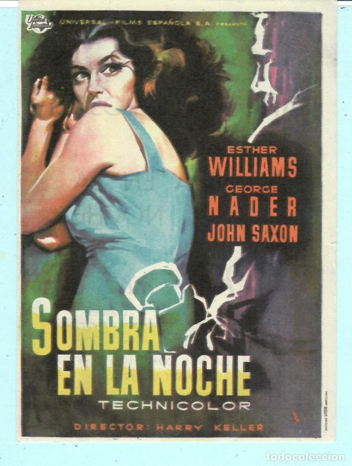 Kino: FOLLETO DE MANO SOMBRA EN LA NOCHE CON ESTHER WILLIAMS PUBLICIDAD CINE KURSAAL REUS