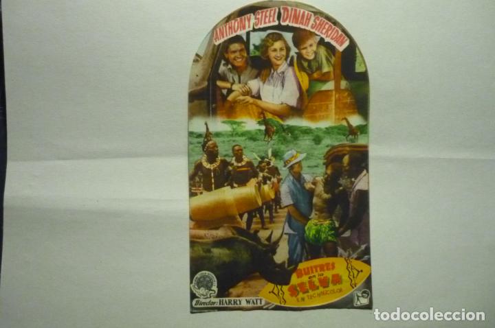 Folhetos de m&atilde;o de filmes antigos de cinema: prpograma troquelado buitres en la selva.-anthony steel.-publicidad maria cristina gijon????