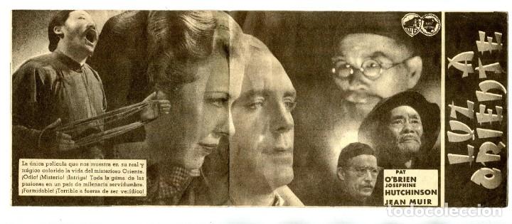 Cine: LUZ A ORIENTE, con Pat Obrien. - Foto 1
