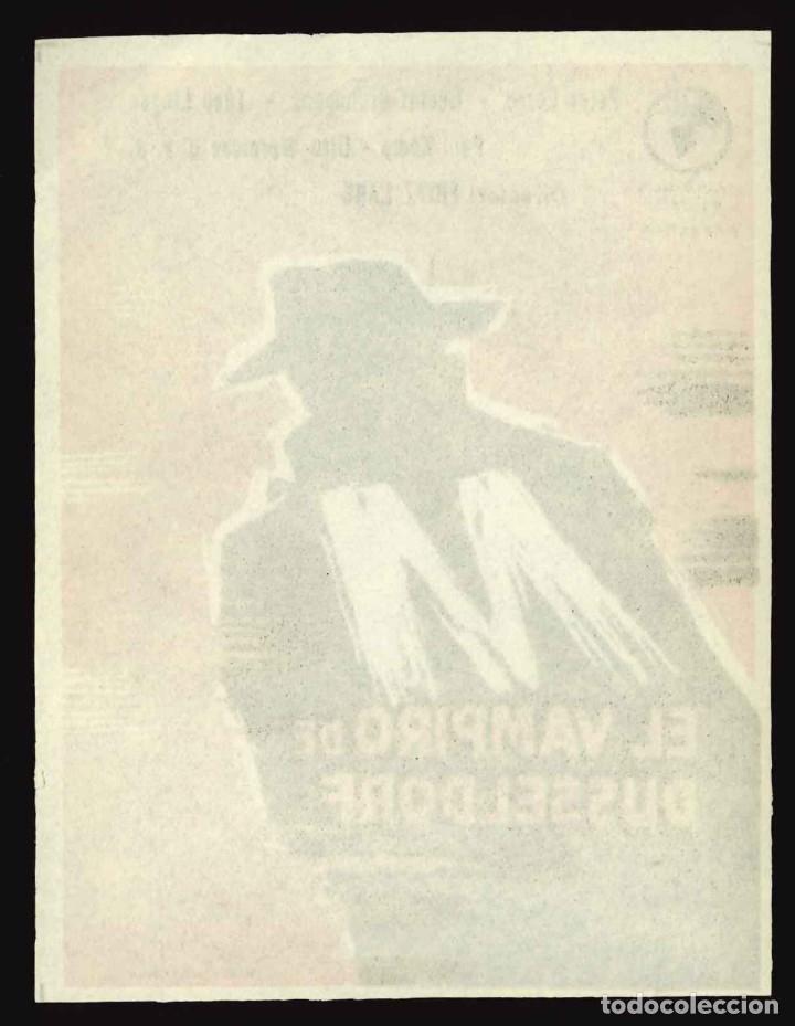 Cine: M, EL VAMPIRO DE DUSSELDORF / PROGRAMA DE CINE SIN PUBLICIDAD EN TRASERA (TERROR) - Foto 2
