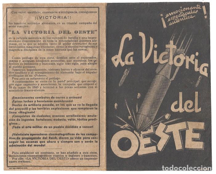 Cine: PTCC 157 LA VICTORIA DEL OESTE PROGRAMA DOBLE ACE DOCUMENTAL NAZI UFA - Foto 1