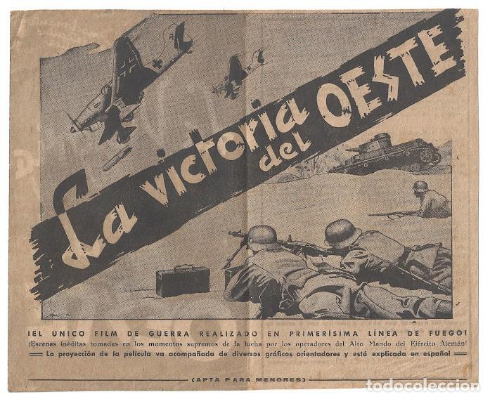 Cine: PTCC 157 LA VICTORIA DEL OESTE PROGRAMA DOBLE ACE DOCUMENTAL NAZI UFA - Foto 2