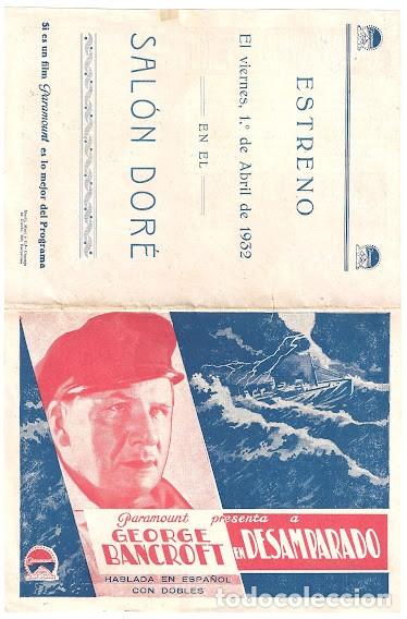 Cine: PTCC 157 DESAMPARADO PROGRAMA DOBLE PARAMOUNT GEORGE BANCROFT - Foto 1