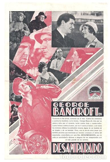 Cine: PTCC 157 DESAMPARADO PROGRAMA DOBLE PARAMOUNT GEORGE BANCROFT - Foto 2