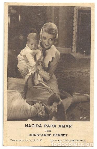 Cine: PTCC 159 NACIDA PARA AMAR PROGRAMA TARJETA CINNAMOND CONSTANCE BENNETT JOEL MCCREA - Foto 1