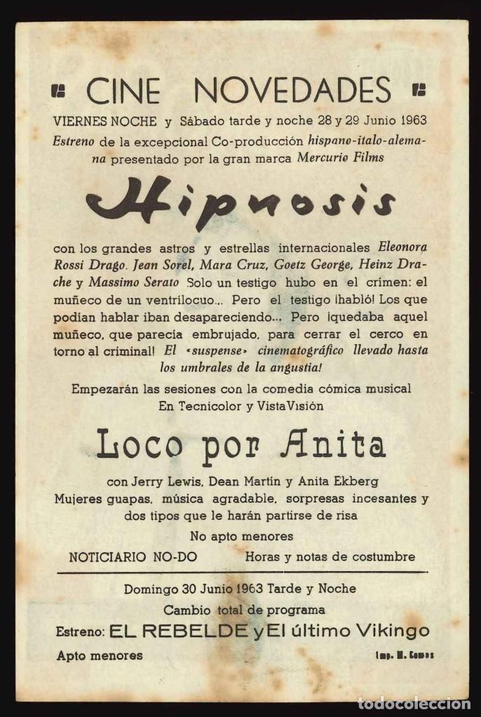 Cine: HIPNOSIS / PROGRAMA DE CINE CON PUBLICIDAD EN TRASERA (TERROR) - Foto 2
