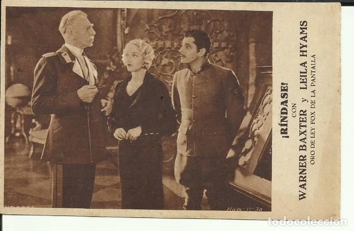 Cine: PTCC 159 RINDASE PROGRAMA TARJETA FOX WARNER BAXTER LEILA HYAMS - Foto 1