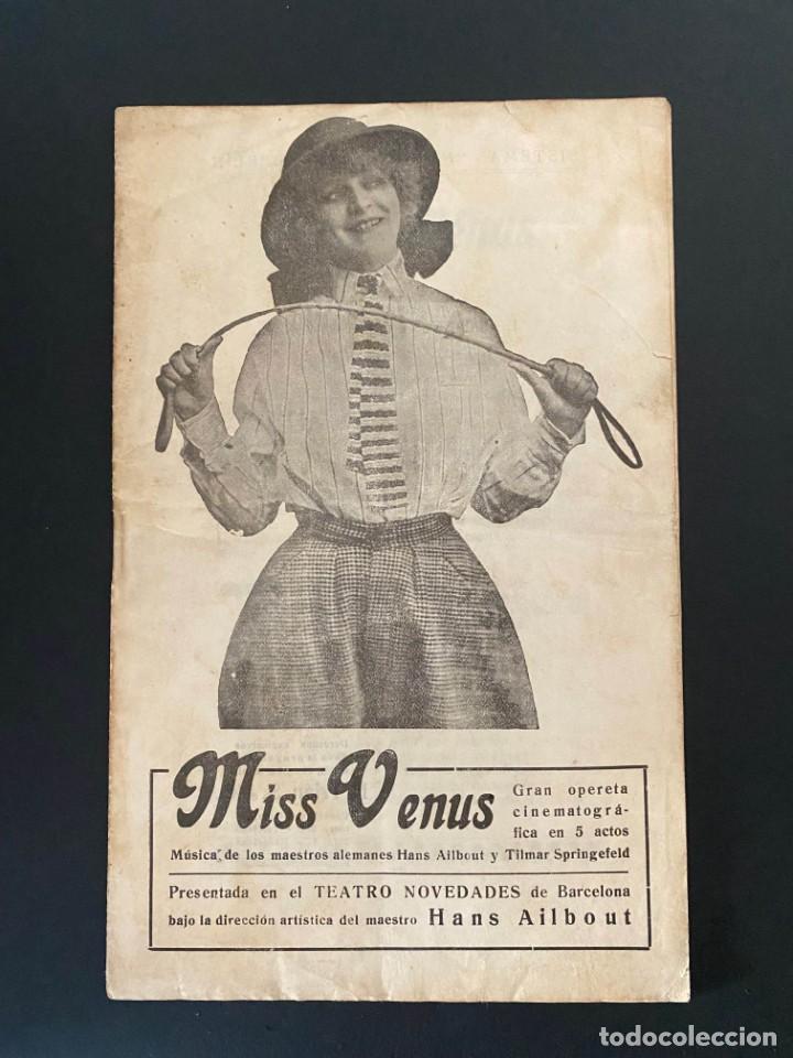 Cine: MISS VENUS. PROGRAMA DE LA PEL&Iacute;CULA DE 1921. CINE MUDO - Foto 1