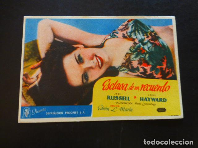 Cine: ESCLAVA DE UN RECUERDO PROGRAMA DE MANO SIN PUBLICIDAD - Foto 1