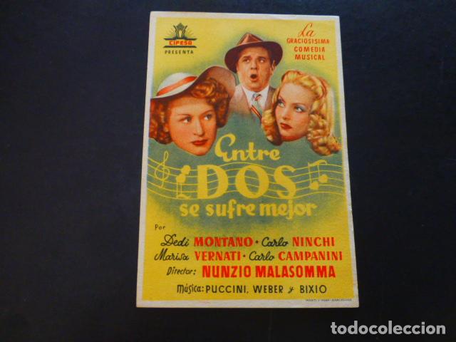 Cine: ENTRE DOS SE SUFRE MEJOR PROGRAMA DE MANO SIN PUBLICIDAD - Foto 1