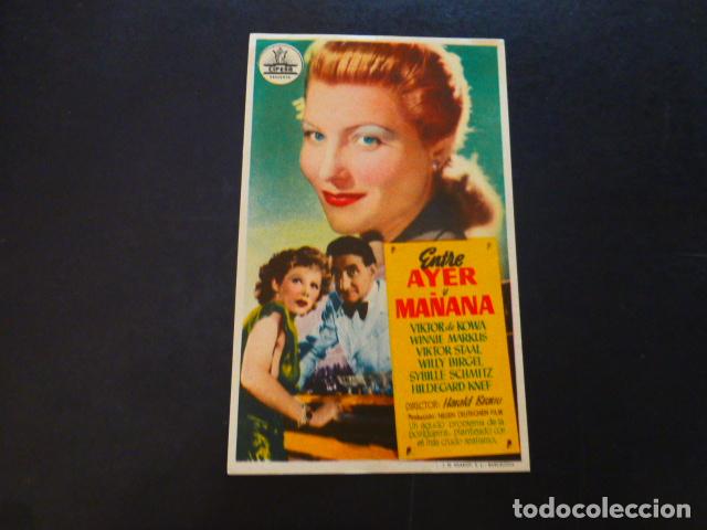 Cine: ENTRE AYER Y MA&Ntilde;ANA PROGRAMA DE MANO SIN PUBLICIDAD - Foto 1