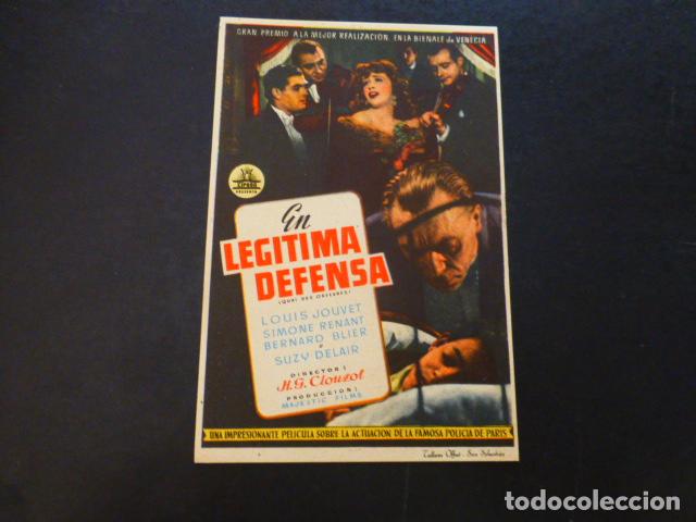 Cine: EN LEGITIMA DEFENSA PROGRAMA DE MANO SIN PUBLICIDAD - Foto 1