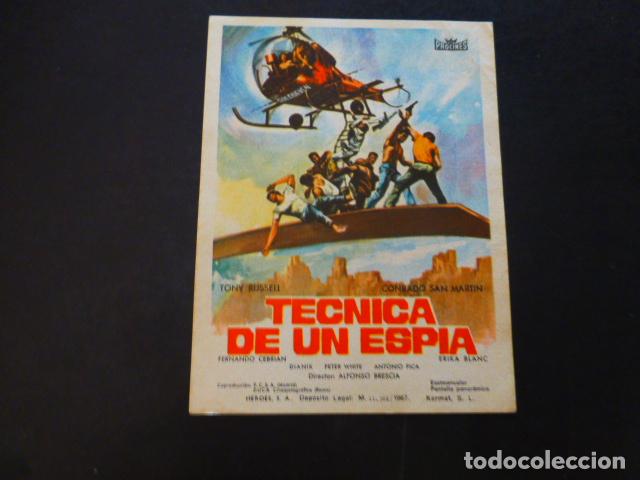 Cine: TECNICA DE UN ESPIA PROGRAMA DE MANO SIN PUBLICIDAD - Foto 1