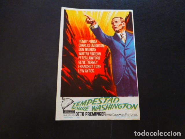 Cine: TEMPESTAD SOBRE WASHINGTON PROGRAMA DE MANO SIN PUBLICIDAD - Foto 1
