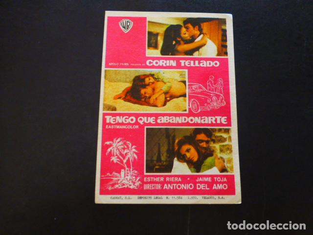 Cine: TENGO QUE ABANDONARTE PROGRAMA DE MANO SIN PUBLICIDAD - Foto 1