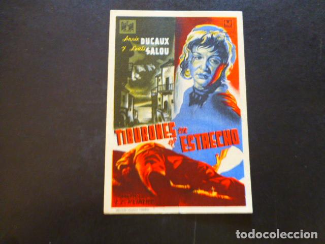 Cine: TIBURONES EN EL ESTRECHO PROGRAMA DE MANO SIN PUBLICIDAD - Foto 1